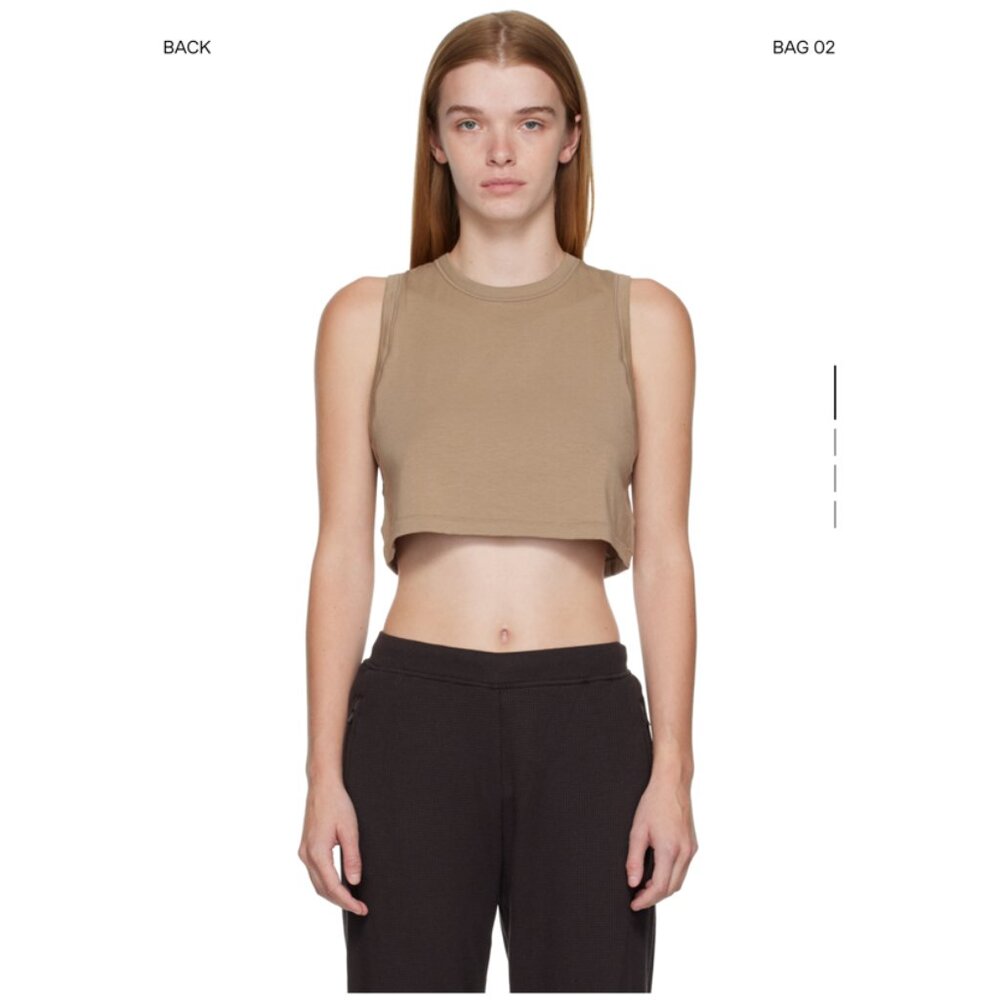 NWOT SKIMS Beige SKIMS Boyfriend Sleep Crop Tank Top, Size: XS